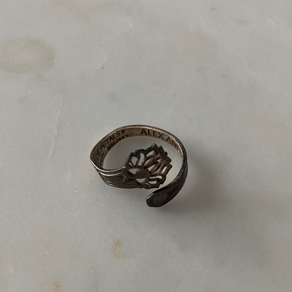 Alex and Ani Silver Lotus Petal Ring